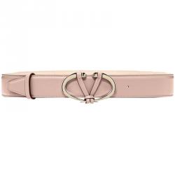 Pre Owned Valentino Poudre Leather V Rivet Belt 85 CM
