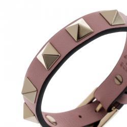 Pre Owned Valentino Loto Leather Rockstud Bracelet