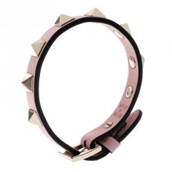 Pre Owned Valentino Loto Leather Rockstud Bracelet