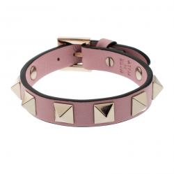 Pre Owned Valentino Loto Leather Rockstud Bracelet