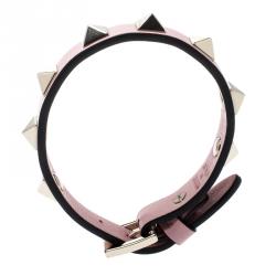 Pre Owned Valentino Loto Leather Rockstud Bracelet