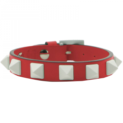 مملوكة مسبقًا Valentino Rosso V. Leather Rockstud Bracelet