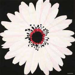 Pre Owned Valentino Black Daisy Printed Padded Silk Square Scarf