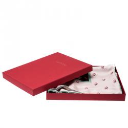 Pre Owned Valentino Water Rose Lily Of The Valley Printed Silk Square Scarf