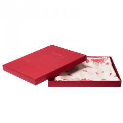 Pre Owned Valentino Almond Rose Re-Edition Printed Silk Square Scarf