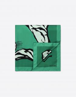 مملوكة مسبقًا Valentino Chameleon Tiger Re-Edition 1967 Printed Silk Square Scarf