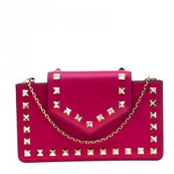 Pre Owned Valentino Disco Pink Leather Rockstud Smartphone Case