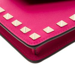Pre Owned Valentino Disco Pink Leather Rockstud Smartphone Case