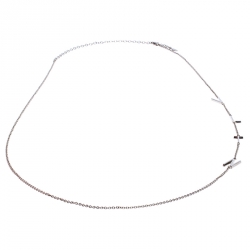 Pre Owned Valentino Silver Tone Letter Long Necklace 