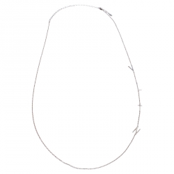 Pre Owned Valentino Silver Tone Letter Long Necklace 