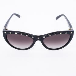 Pre Owned Valentino Black 641S Studded Cat Eye Womens Sunglasses