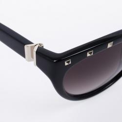 Pre Owned Valentino Black 641S Studded Cat Eye Womens Sunglasses