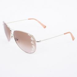 Pre Owned Valentino Peach & Gold 101S Aviator Womens Sunglasses