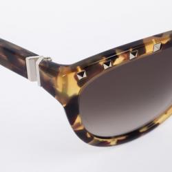 Pre Owned Valentino Leopard 622S Studded Cat Eye Womens Sunglasses