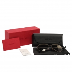 Pre Owned Valentino Brown/Gold Gradient VA2021 Aviator Sunglasses