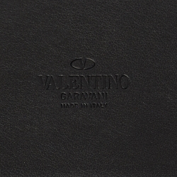 Pre Owned Valentino Tan/Black Leather VLogo Buckle Waist Belt 80 CM