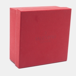 Pre Owned Valentino Light Blue/Grey Leather VLogo Belt 85 CM