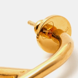 Pre Owned Valentino VLogo Gold Tone Earrings