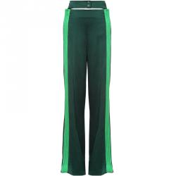 Pre Owned Valentino Jungle/Peppermint Satin Hammered Trousers M