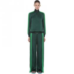 Pre Owned Valentino Jungle/Peppermint Satin Hammered Trousers M