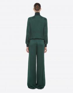 Pre Owned Valentino Jungle/Peppermint Satin Hammered Trousers M
