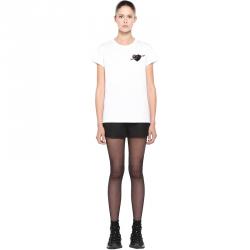 Pre Owned Valentino Bianco Jersey Love Story Embroidery Crew Neck T-Shirt XL