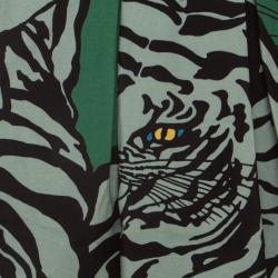 Pre Owned Valentino Green/Powder Green Tiger Re-Edition Printed Crepe Couture Skirt M