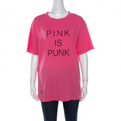 Pre Owned Valentino Shadow Pink Pink Is Punk Printed Cotton Crew Neck Oversized T-Shirt XL