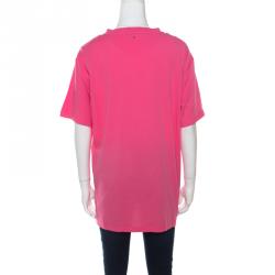 Pre Owned Valentino Shadow Pink Pink Is Punk Printed Cotton Crew Neck Oversized T-Shirt XL