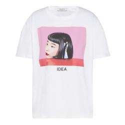 Pre Owned Valentino White Cotton Izumi Miyazaki Print with Embroidery Crew Neck T Shirt M