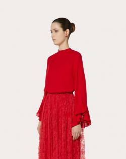 Pre Owned Valentino Red Georgette Top Medium / IT 42
