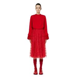 Pre Owned Valentino Red Georgette Top Medium / IT 42