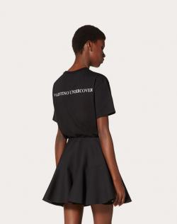 Pre Owned Valentino Black Chain Rose by Undercover Print Jersey Crew Neck T Shirt S