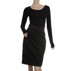 مملوكة مسبقًا Valentino Black Bow Midi Skirt M