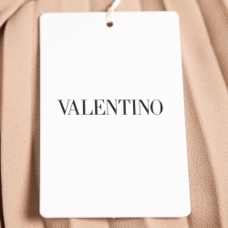 Pre Owned Valentino Nude Pink Pleated Crepe Midi Skirt M