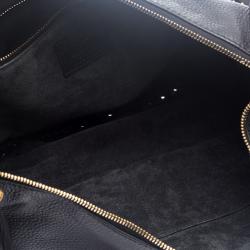 Pre Owned Valentino Black Leather C Rockee Studded Fringe Hobo