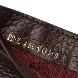 Pre Owned Valentino Burgundy Leather Rockstud Embellished Card Holder