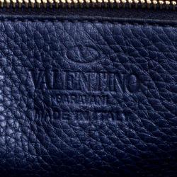 Pre Owned Valentino Blue Canvas Jacquard Eye On You Vertical Tote