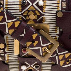 Pre Owned Valentino Burgundy Leather Painted Studs Box Bag