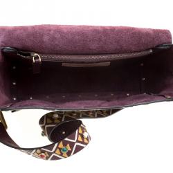 Pre Owned Valentino Burgundy Leather Painted Studs Box Bag