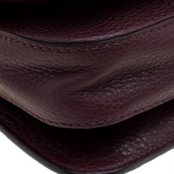 Pre Owned Valentino Burgundy Leather Painted B-Rockstud Shoulder Bag