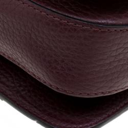 Pre Owned Valentino Burgundy Leather Painted B-Rockstud Shoulder Bag