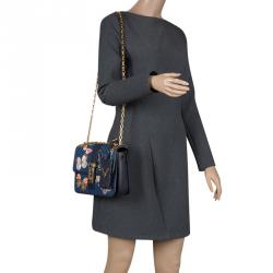 Pre Owned Valentino Blue Denim Butterfly B-Rockstud Shoulder Bag