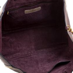 Pre Owned Valentino Burgundy Painted Leather My Rockstud Convertible Tote