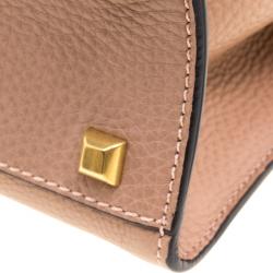 Pre Owned Valentino Brown Tribal Motif Leather My Rockstud Top Handle Bag