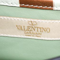 Pre Owned Valentino Multicolor Native Couture Print Leather Rockstud Shoulder Bag