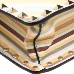 Pre Owned Valentino Multicolor Native Couture Print Leather Rockstud Shoulder Bag