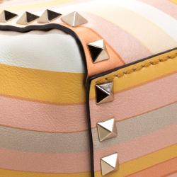 Pre Owned Valentino Multicolor Leather Small Native Couture 1975 Rockstud Tote