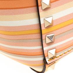 Pre Owned Valentino Multicolor Leather Small Native Couture 1975 Rockstud Tote