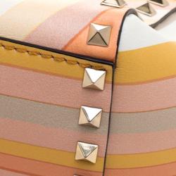 Pre Owned Valentino Multicolor Leather Small Native Couture 1975 Rockstud Tote